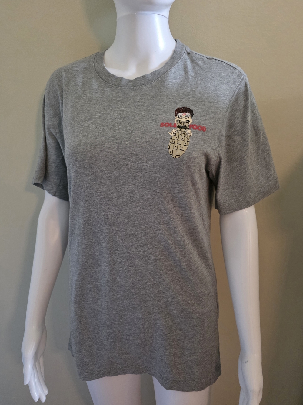 Nike Sole Food Woman's Size Small Gray Graphic Tee with Small Chest Logo